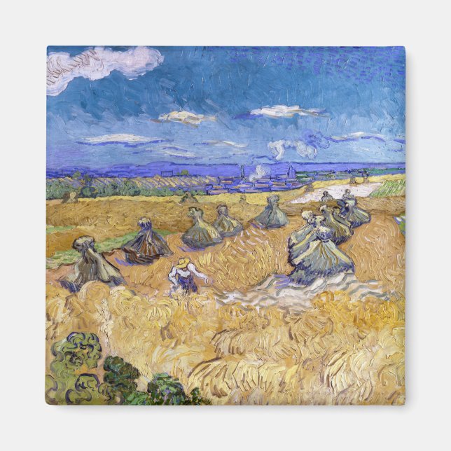 Aimant Vincent van Gogh - Pile de blé avec les lecteurs (Devant)