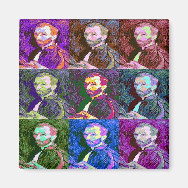 Aimant Vincent van Gogh Pop Art (Devant)