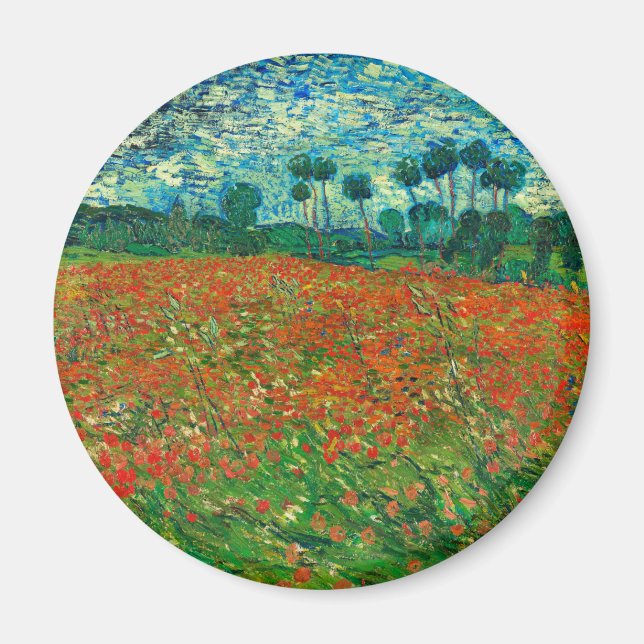 Aimant Vincent Van Gogh Poppy Field Fine Art (Devant)