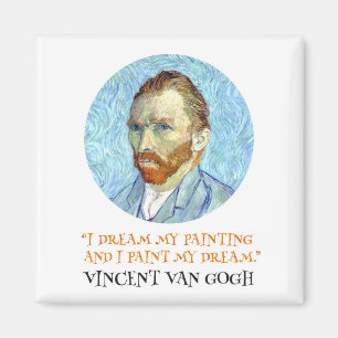 Aimant Vincent Van Gogh Portrait avec citation