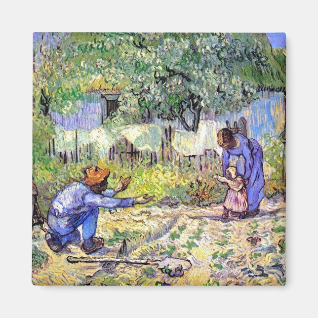 Aimant Vincent Van Gogh - Premiers Pas - Fête des Pères A (Devant)