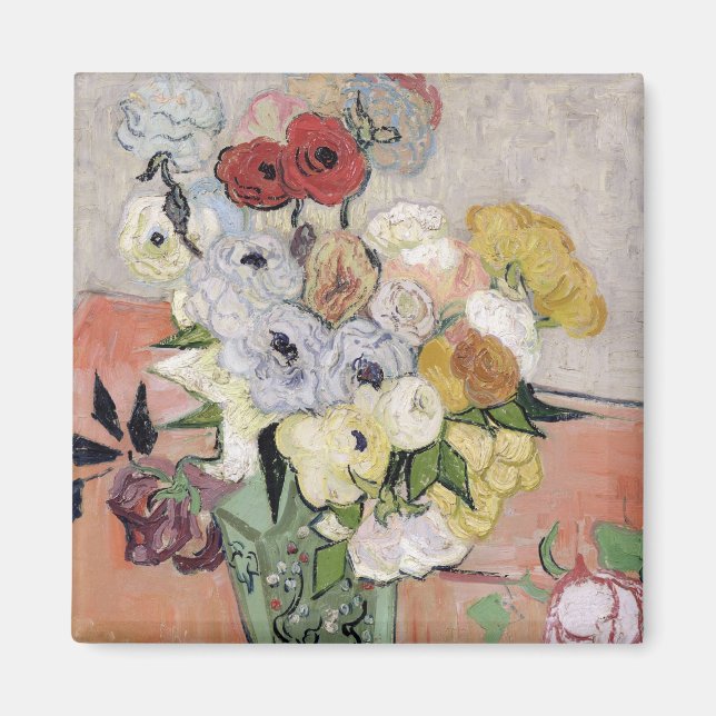 Aimant Vincent van Gogh | Rose et anémones, 1890 (Devant)