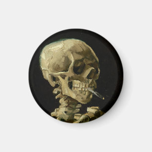Aimant Vincent Van Gogh Skeleton avec une cigarette en fe