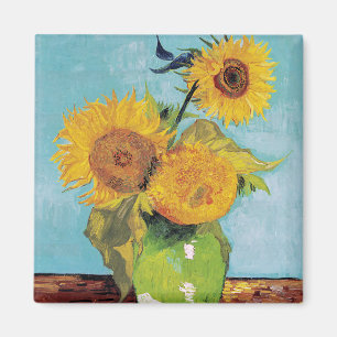 Aimant Vincent Van Gogh - Trois tournesols dans un vase