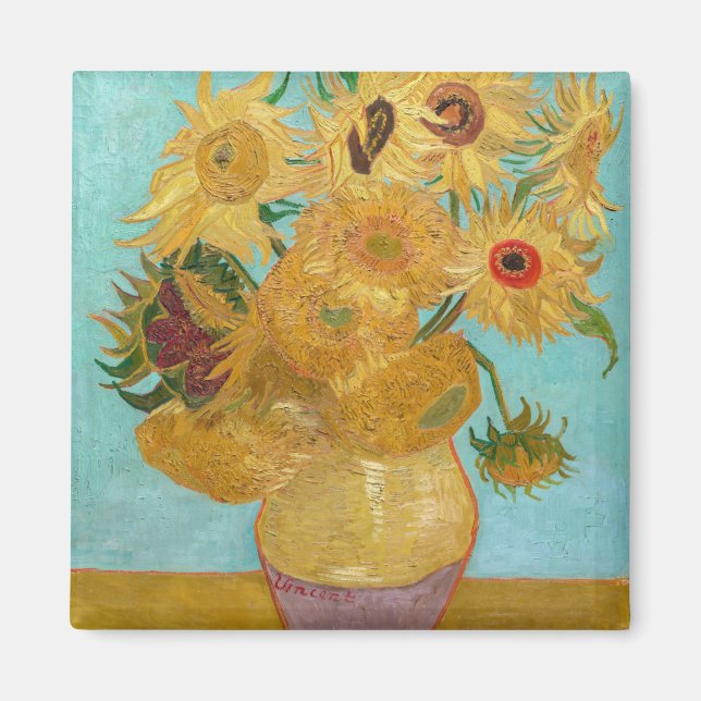 Aimant Vincent Van Gogh - Vase avec douze tournesols (Devant)