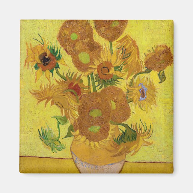 Aimant Vincent van Gogh - Vase avec quinze tournesols (Devant)