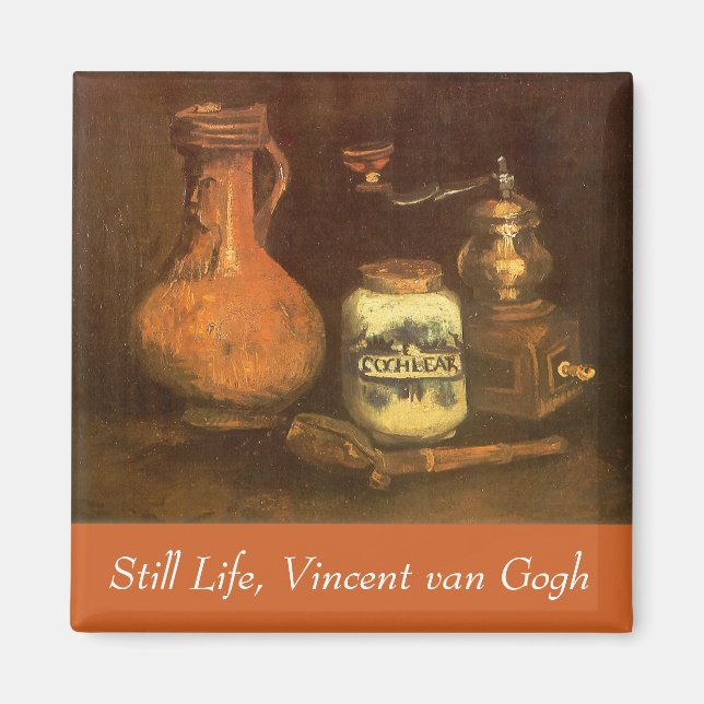 Aimant Vincent van Gogh - Vie morte avec moulin à café (Devant)