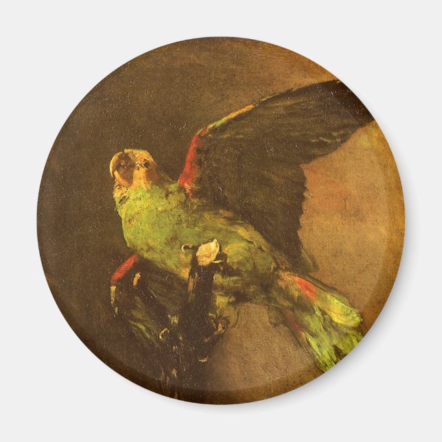 Aimant Vincent van Gogh - Vie morte avec perroquet vert (Devant)