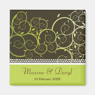 Aimant Vins de printemps ornementales vertes Économisez L