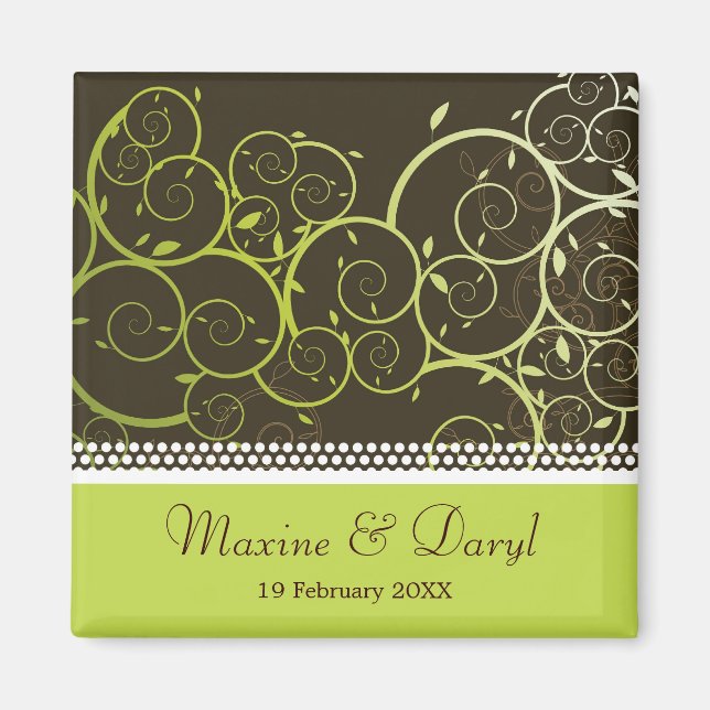 Aimant Vins de printemps ornementales vertes Économisez L (Devant)