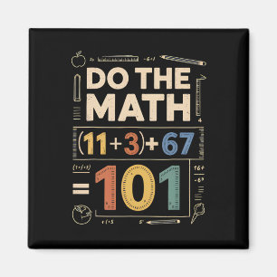Aimant Vintage 100 jours d'école Équation mathématique Fa