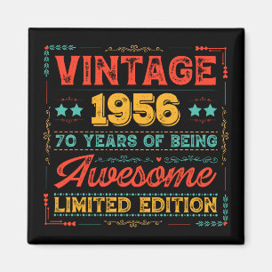 Aimant Vintage 1956 Fabriqué en 1956 70e Anniversaire 70 
