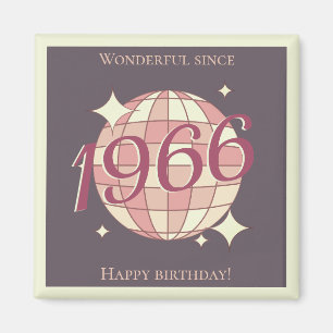 Aimant Vintage 1966 60e anniversaire rétro violet