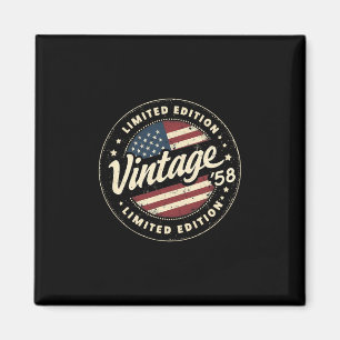Aimant Vintage 67e anniversaire Hommes nés en 1958 67 ans