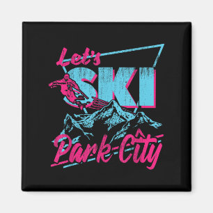 Aimant Vintage 80s 90s Ski Clothing Retro Park City Sk