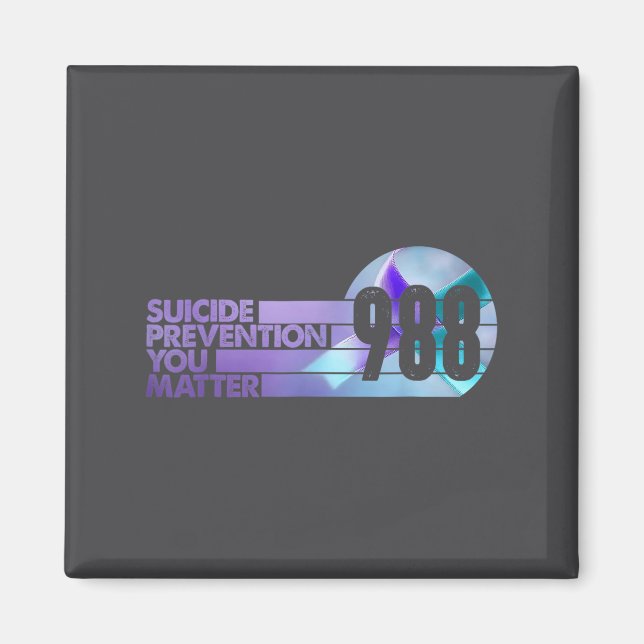 Aimant Vintage 988 Shirt Suicide Prevention Lifeline 988  (Devant)