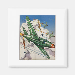 Aimant Vintage Air Force Us Jet Fighter Usa War Aviation