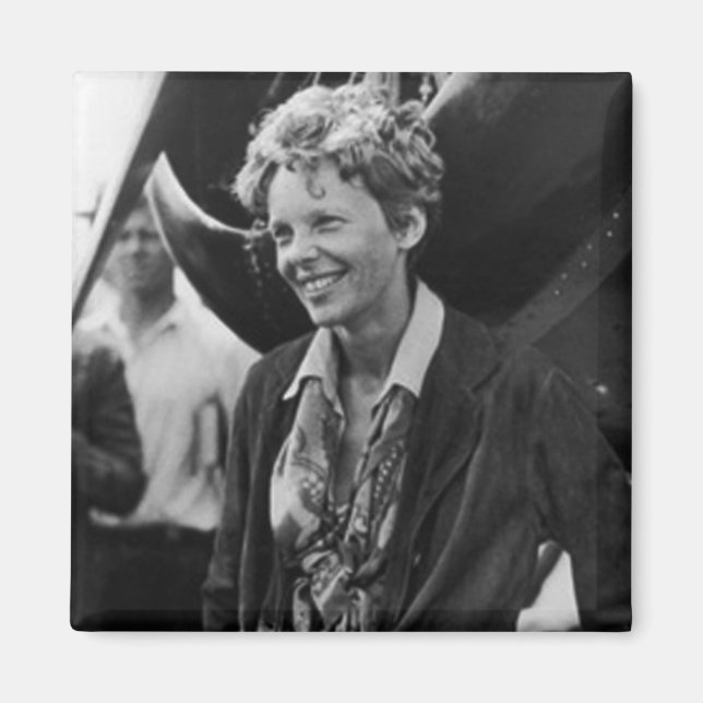 Aimant Vintage Amelia Earhart Portrait photo (Devant)
