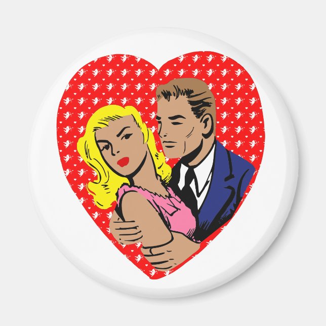Aimant vintage anti-valentine (Devant)