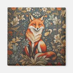 Aimant Vintage assis Fox William Morris Inspiré Floral