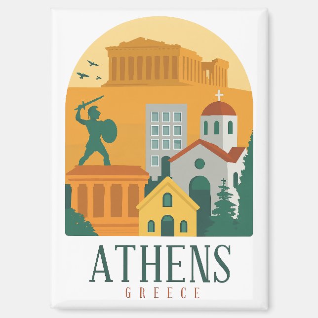 Aimant Vintage Athènes Grèce Voyage - Parthenon (Recto)