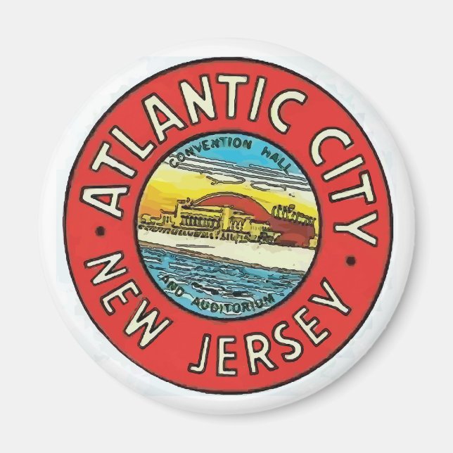 Aimant Vintage Atlantic City NJ (Devant)