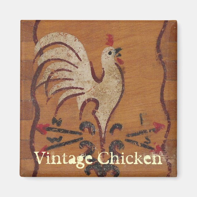 Aimant vintage au poulet (Devant)