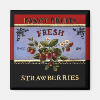 Aimant Vintage aux fraises fraîches