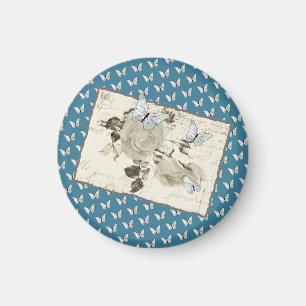 Aimant Vintage avec papillons