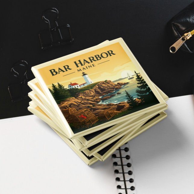 Aimant Vintage Bar Harbour Maine (Créateur téléchargé)