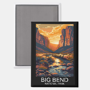 Aimant Vintage Big Bend National Park Texas Retro Travel