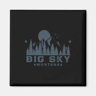 Aimant Vintage Big Sky Montana Mt Ski Montagne Extérieur