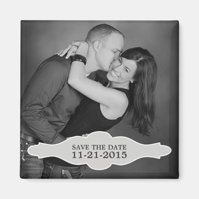 Aimant Vintage Blanc LaBon Vie Photo Enregistrer l'aimant (Devant)