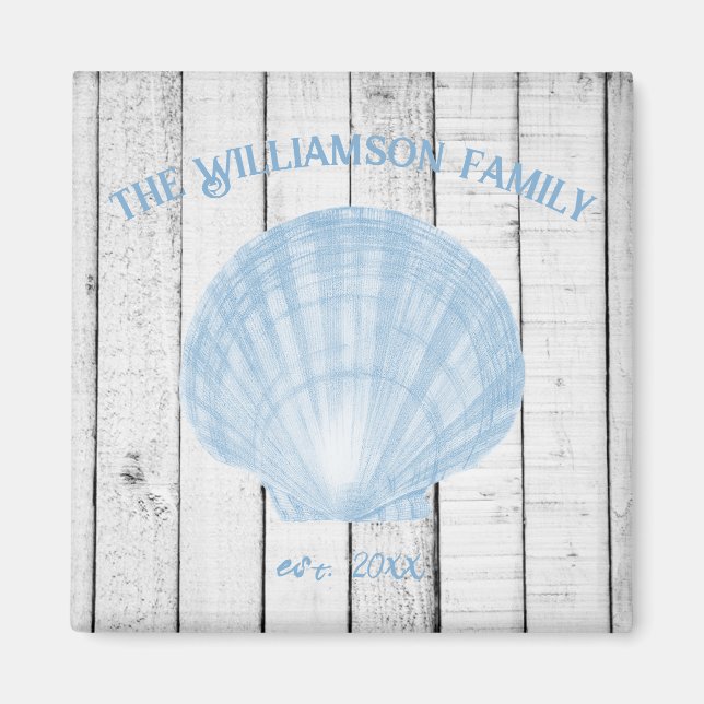 Aimant Vintage bleu à coquille (Devant)