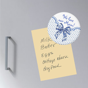 Aimant Vintage Bleu Bleu Bouche Papillon Personnalisé