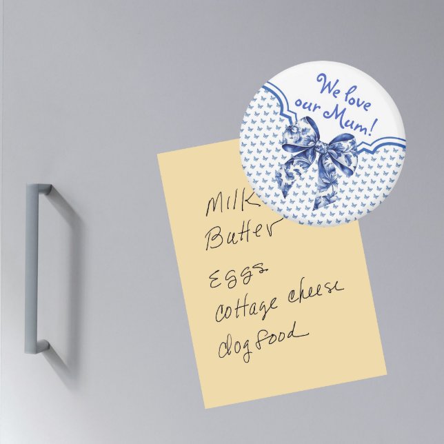 Aimant Vintage Bleu Bleu Bouche Papillon Personnalisé (Personalize this magnet for someone special!)