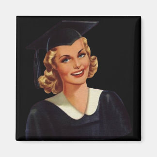 Aimant Vintage Blonde Lady instruite