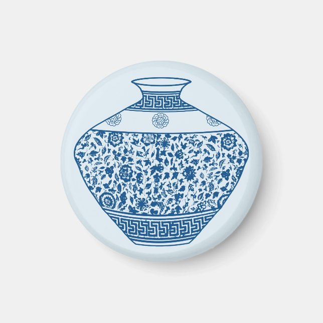 Aimant Vintage Blue Chinoiserie Vase Ginger Jar (Devant)