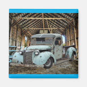 Aimant Vintage Blue Truck Rustic Grange