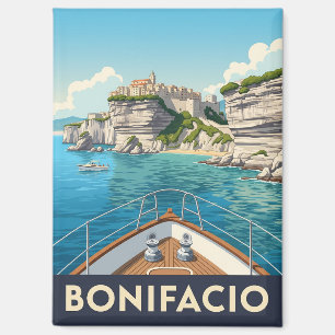 Aimant Vintage Bonifacio Corse France Travel