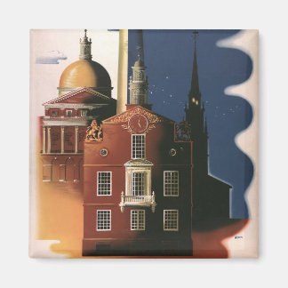 Aimant Vintage Boston, Massachusetts Paul Revere's Ride