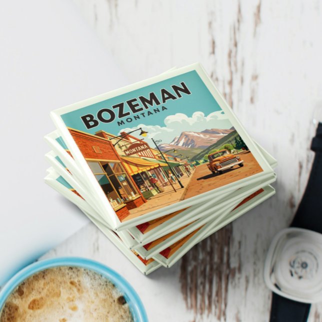 Aimant Vintage Bozeman Montana (Créateur téléchargé)