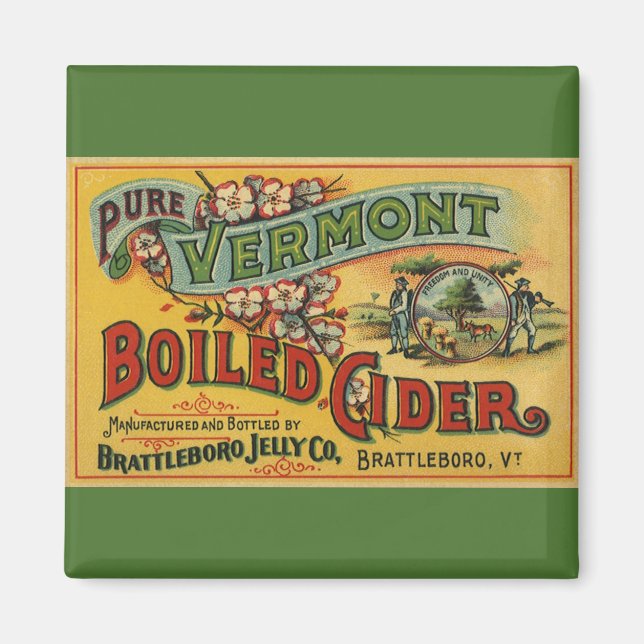 Aimant Vintage Brattleboro Jelly Cider bouilli Vermont (Devant)