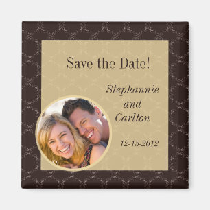 Aimant Vintage Brown/Faire-part de Mariage Creme