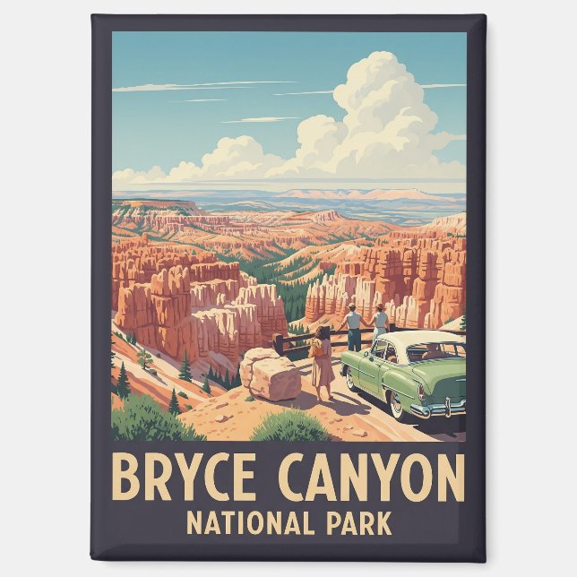 Aimant Vintage Bryce Canyon National Park Utah (Recto)