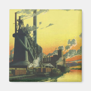 Aimant Vintage Business Factory, Fabrication sur un quai