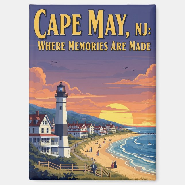 Aimant Vintage Cape May New Jersey Travel (Recto)