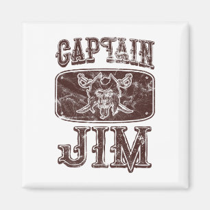 Aimant Vintage Capitaine Jim Pirate personnalisé Ponton B