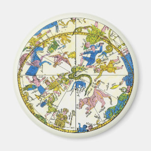 Aimant Vintage céleste, sphère arabe, constellations