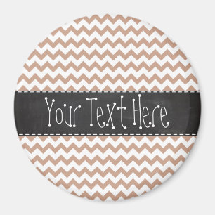 Aimant Vintage Chalkboard look; Brown Chevron Motif
